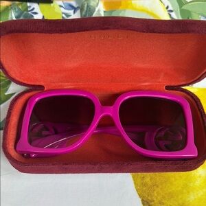 Women’s Pink Square Frame Sunglasses